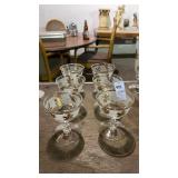 6 Golden Foliage Cocktail Glasses