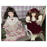 2 Vintage porcelain dolls