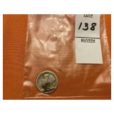 1934 Mercury Silver dime