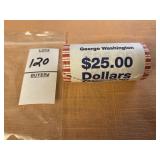 George Washington presidential Dollar coin roll