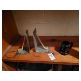 Golf club book ends & small mug