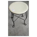 Vintage metal-framed vanity stool