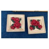 Universal Original Chalkware Rose Wall Plaques
