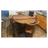 Maple Early American Solid Wood Dinette Table & 4