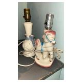2 Vintage Hand-painted ceramic lamps & vases