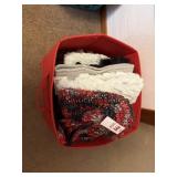 Lot of assorted scarfs, beanies, gloves
