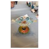 Glass Birdbath Figurine