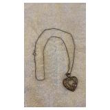 .925 Sterling Silver 12k Gold Heart Pendant