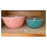 Anchor Hocking Fire King Pink and Blue Swirl