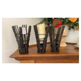 3 Rustic Candleholders