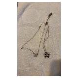 Lot of 2 .925 Sterling Silver Butterfly Necklaces