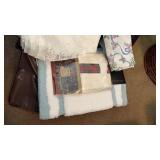 Lot of Bathroom Rugs and Shower Curtains