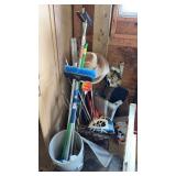 Lot of Cleaning Supplies, Tool Bag, etc.