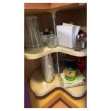 Lot of Kitchen Items, Paper Towel Holder, Glass