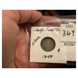 1889 liberty seated dime Silver MS 60