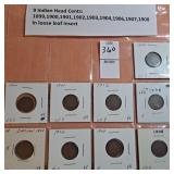 9 Indian Head Cents