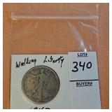 1942 Walking Liberty half dollar