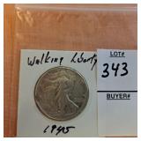 1945 Walking Liberty half dollar