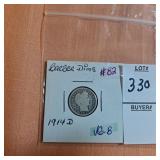 1914 D Barber dime