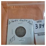 1873 Liberty Searted dime/Arrows