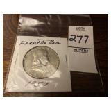 1957 Franklin half dollar