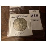 1961 Franklin half dollar