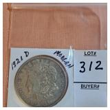 1921 D Morgan Silver Dollar