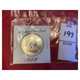 1958 Franklin half $1