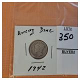 1942 Mercury dime