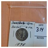 1898  silver barber quarter
