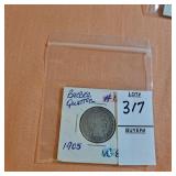 1905  silver barber quarter