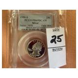 1995 S Washington, Silver 25C PCGS PR69DCAM