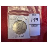 1962-D Franklin half $1