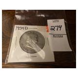 1954-D Franklin half dollar
