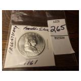 1961 Franklin silver half dollar