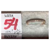 14K Pink gold band w/ diamonds