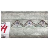 (3) 925 sterling gemstone rings