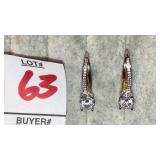 925 sterling gem pierced earrings