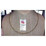 10k gold (417) Mexico tri-color braided necklace