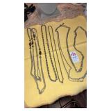 (4)vintage  silvertone chain necklaces