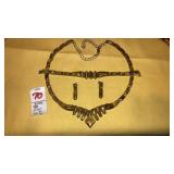 950 Mexico sterling & tiger eye necklace bracelet