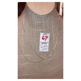 (2) 925 sterling Italy chains- 1 is adjustable