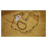 Vintage Crown Trifari wire bead necklace &