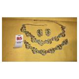 Vintage colored rhinestone necklace bracelet clip