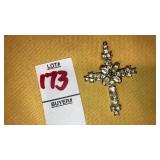 Vintage Rhinestone cross pendant