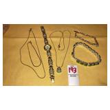 Gruen II watch & matching necklace, bracelets,