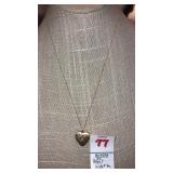 14k gf butterfly heart locket on 14k chain (585)