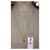 14k blue gemstone pendant on chain