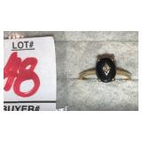 20k onyx & diamond chip ring