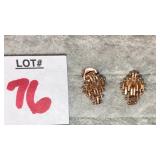 14k IG Mexico pink gold articulated pierced